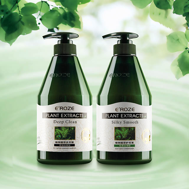 植物精萃洗發露（控油去屑型）、植物精萃護發素（輕柔絲滑型）